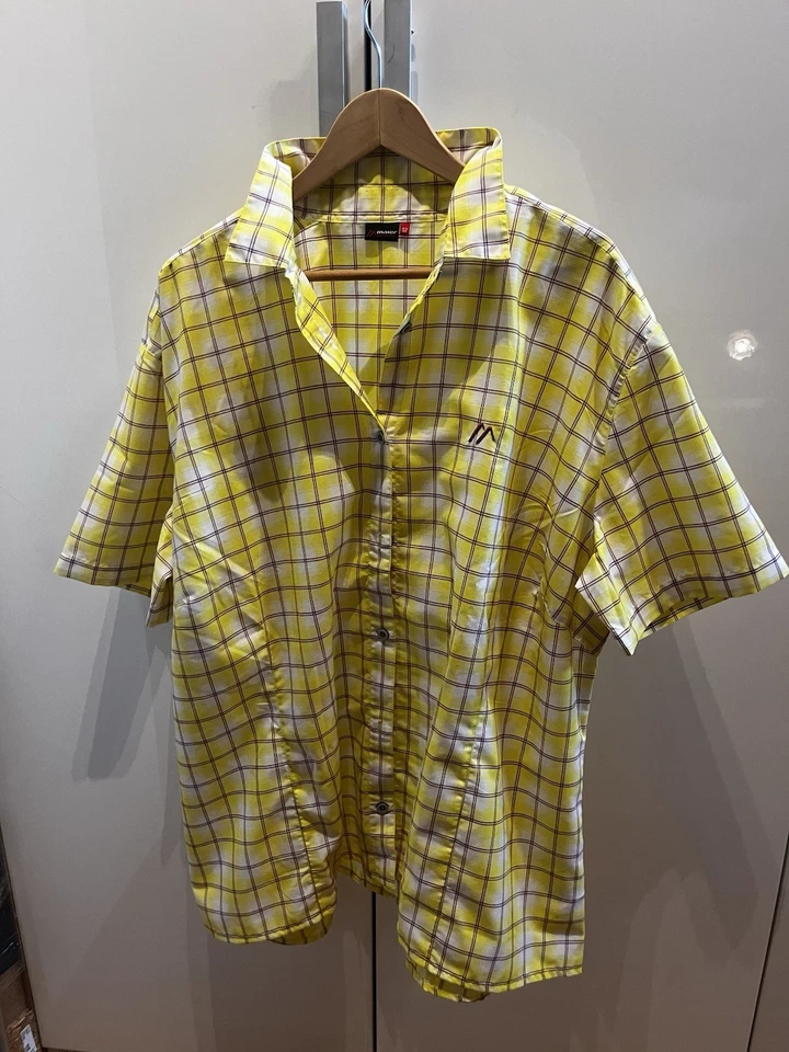Maier Sports Damen Klassische Kurzarmbluse kariert Gelb/Weiß/Lila Gr. 52 - Bild 2 von 4