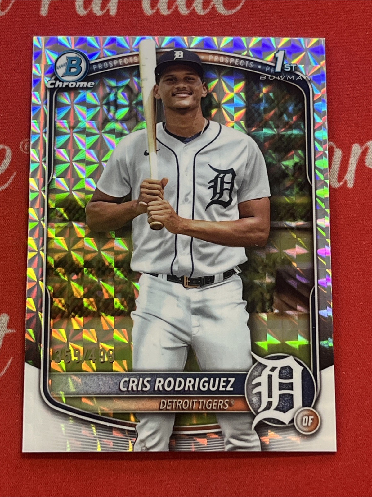 2025 Bowman Chrome CRIS RODRIGUEZ 1st Geometric Refractor 359/499 Tigers RC