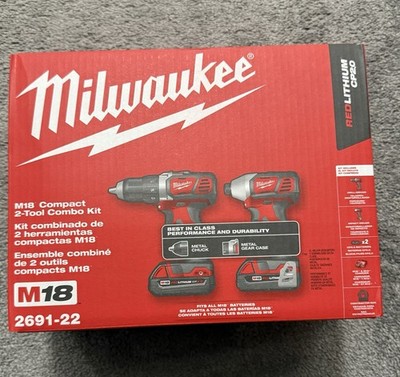 Milwaukee M18 18V Li-Ion Cordless Drill Driver Combo Kit (2691-22)