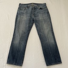 7 For All Mankind Jeans Mens 33x27 Relax Bootcut Button Fly Blue USA Made Y2K