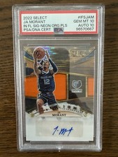 2022 Panini Select In Flight Signature Ja Morant Orange /30 PSA 10 / Auto 10