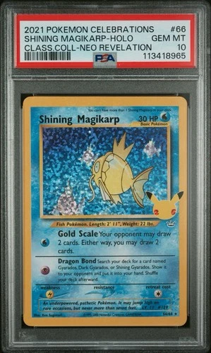 Pokémon TCG Shining Magikarp Celebrations Classic Collection Card 66/64 PSA 10
