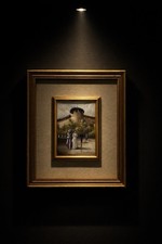 Olio su tavoletta Firmato Veduta del Castello Sforzeaco Milano Cornice Dorata