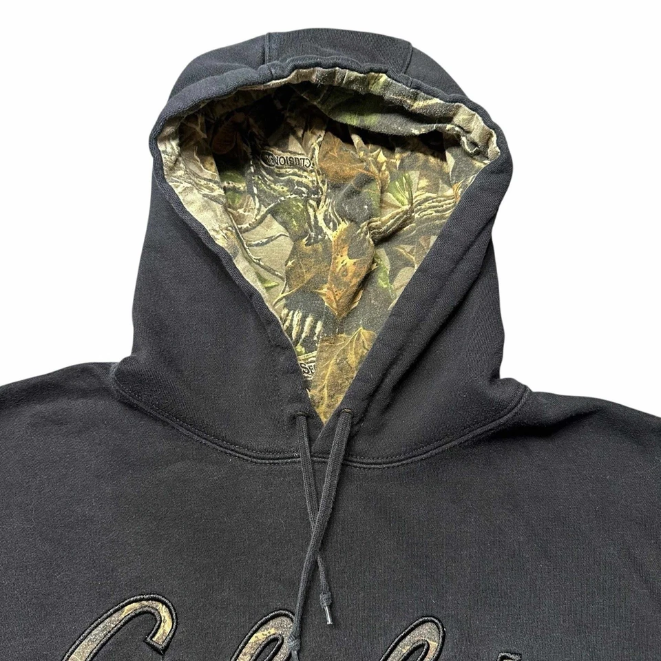 Cabela’s 1961 Sudadera con Capucha Forrada Negra Camuflada Para Hombre Mediana Pullover Sudadera Exterior Foto 3 de 4