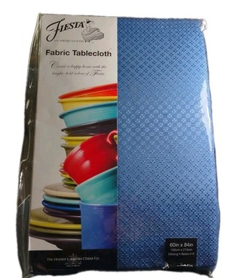 FIESTA Indoor FABRIC TABLECLOTH  EASY CARE 60 x84  Oblong Slate Blue MAYA Floral