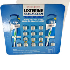 NOS Listerine UltraClean Access Flosser Double Starter Pk UNFLAVORED Refills