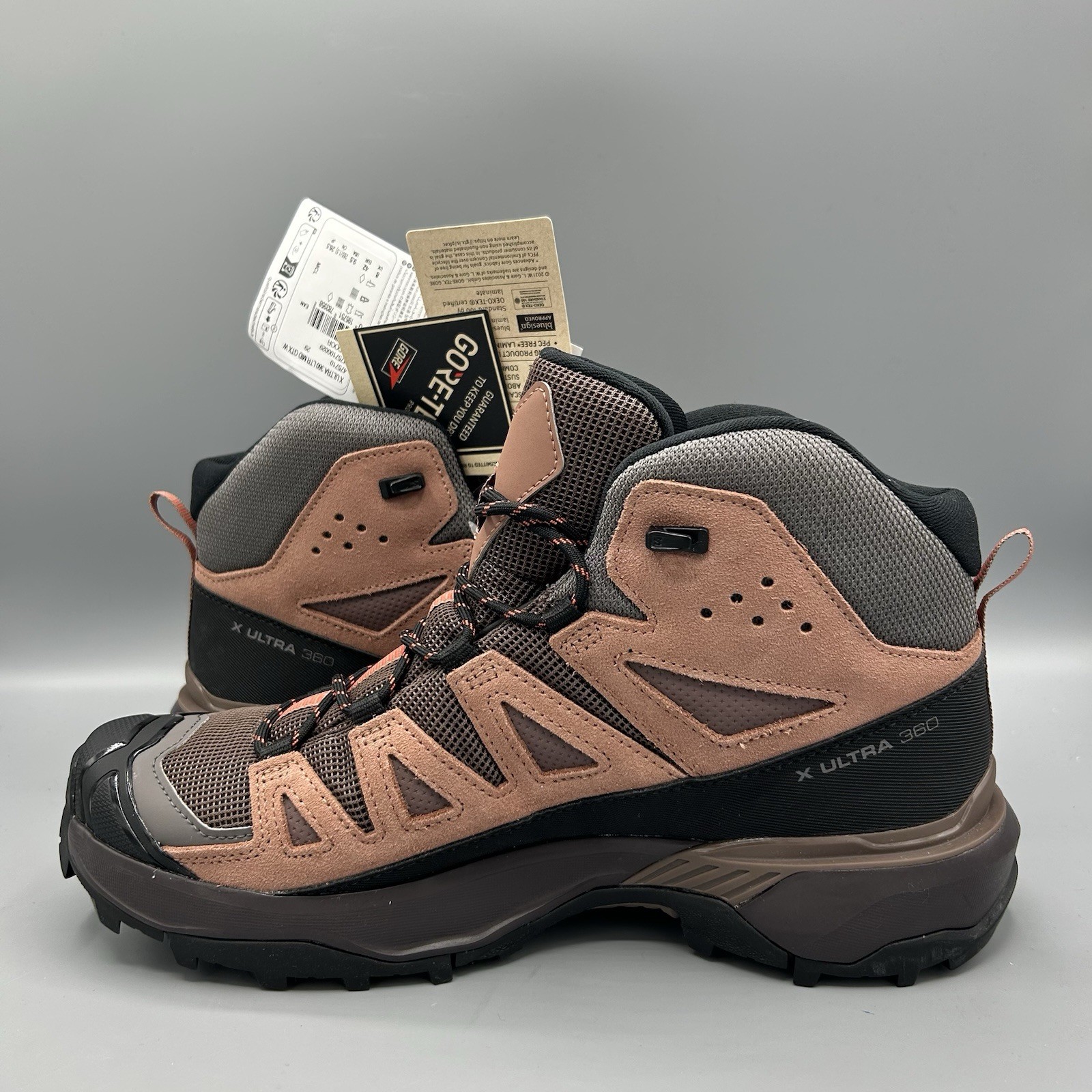 Scarpe da trekking Salomon X Ultra 360 Mid GTX in pelle di corallo Goretex UK 8 EU 42