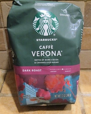 Starbucks Caffe Verona  100% Arabica Dark Ground Coffee new 12 Oz Bag - Sealed