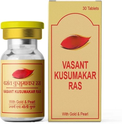 Dabur Vasant Kusumakar Ras with Gold and Pearl 30 Tablets Strengthens Body