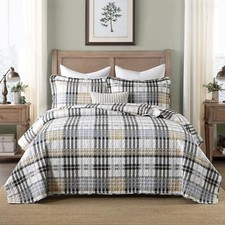 Quilt King Size, Cotton King Size Cotton-King 106"x98" 04-2 Grey/Brown/White