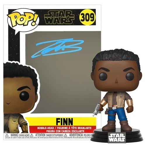John Boyega Autographed Star Wars Finn with Blaster POP Vinyl Figure #309