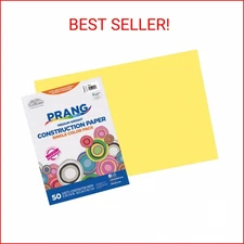 Prang (Formerly SunWorks) Construction Paper, Yellow, 12" x 18", 50 Sheets