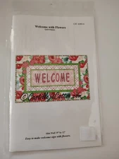 Castilleja Cotton Welcome With Flowers Quilt Pattern Mini Wall 19"x 12" CJC4109