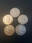 Lot (5) Franklin Half Dollar Coins