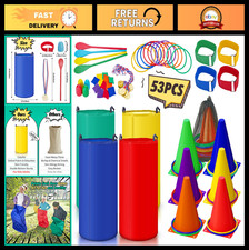 53PCS Outdoor Carnival Games Set - Bean Bags, Ring Toss, Potato Sack Race  Egg
