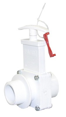 PVC Gate Valve 1-1/2'' FPT x MPT with Gate Keeper - Durable White Valve