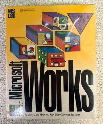 Vintage Microsoft Works Software For MS DOS- Sealed 