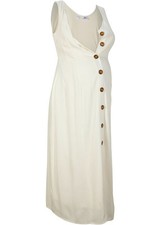 Umstandskleid Stillkleid Knopfleiste Gr. 40 Wollweiß Umstands Sommer-Kleid Neu*