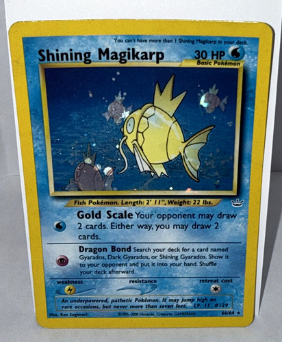 2001  Pokemon Neo Revelation Shining Magikarp #66/64 Holo Secret Rare English