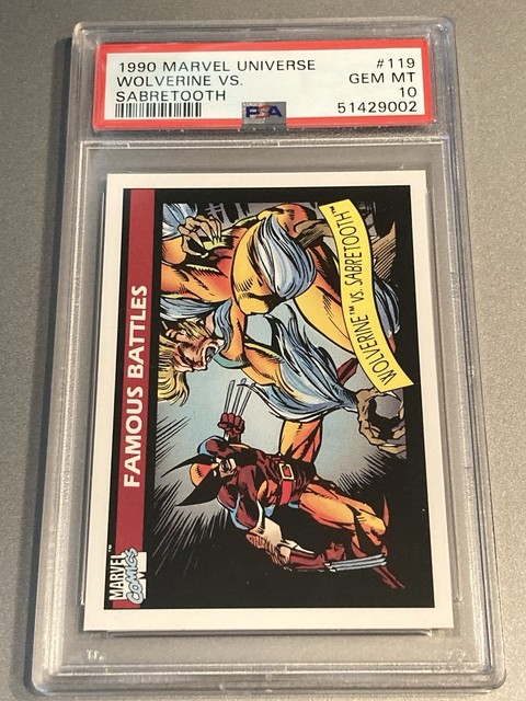 1990  Marvel Universe Wolverine Vs Sabretooth PSA 10 GEM MINT # 119