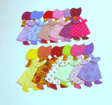 Sunbonnet Sue Appliques for Quilts set of 12 Press and Sew   Style4 Item 402