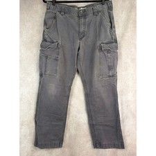 Carhartt Men Relaxed Fit Rugged Flex Canvas Cargo Work Pants BN3574-M 36x30 Gray