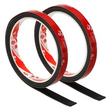 2Pcs Neoprene Rubber Strips 3/8" x 1/8" x 3.3FT Adhesive Solid Rubber Sheet