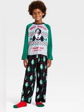 NWT ELF OMG IT S SANTA 3pc Fleece Pajama Set socks Boy s size Medium 8