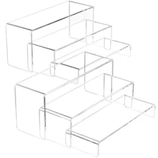 Acrylic Display Riser 6 Pcs 9"Large Risers 2 Set Clear Rectangular Stands