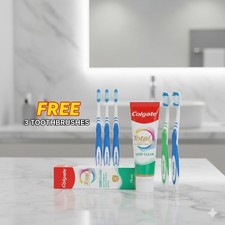3 X Colgate Total Advanced Active- Toothpaste 75ml - New Free Three Toothbrush ✨