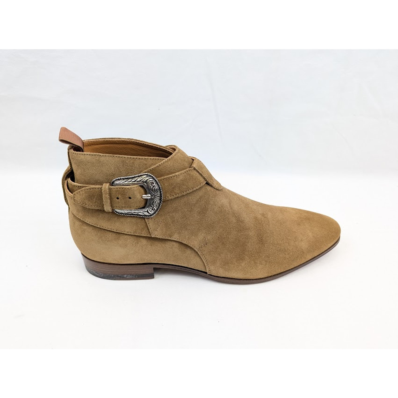 Stivali Saint Laurent Paris con fibbia 20 CR colore marrone nuovi con etichette 42