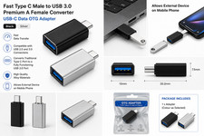 Fast Type C Male to USB 3.0 Female Converter USB-C Data OTG Adapter