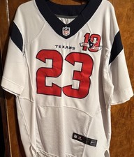 Nike Houston Texans Arian Foster 23 White XXL Jersey 10th Anniversary Patch NFL