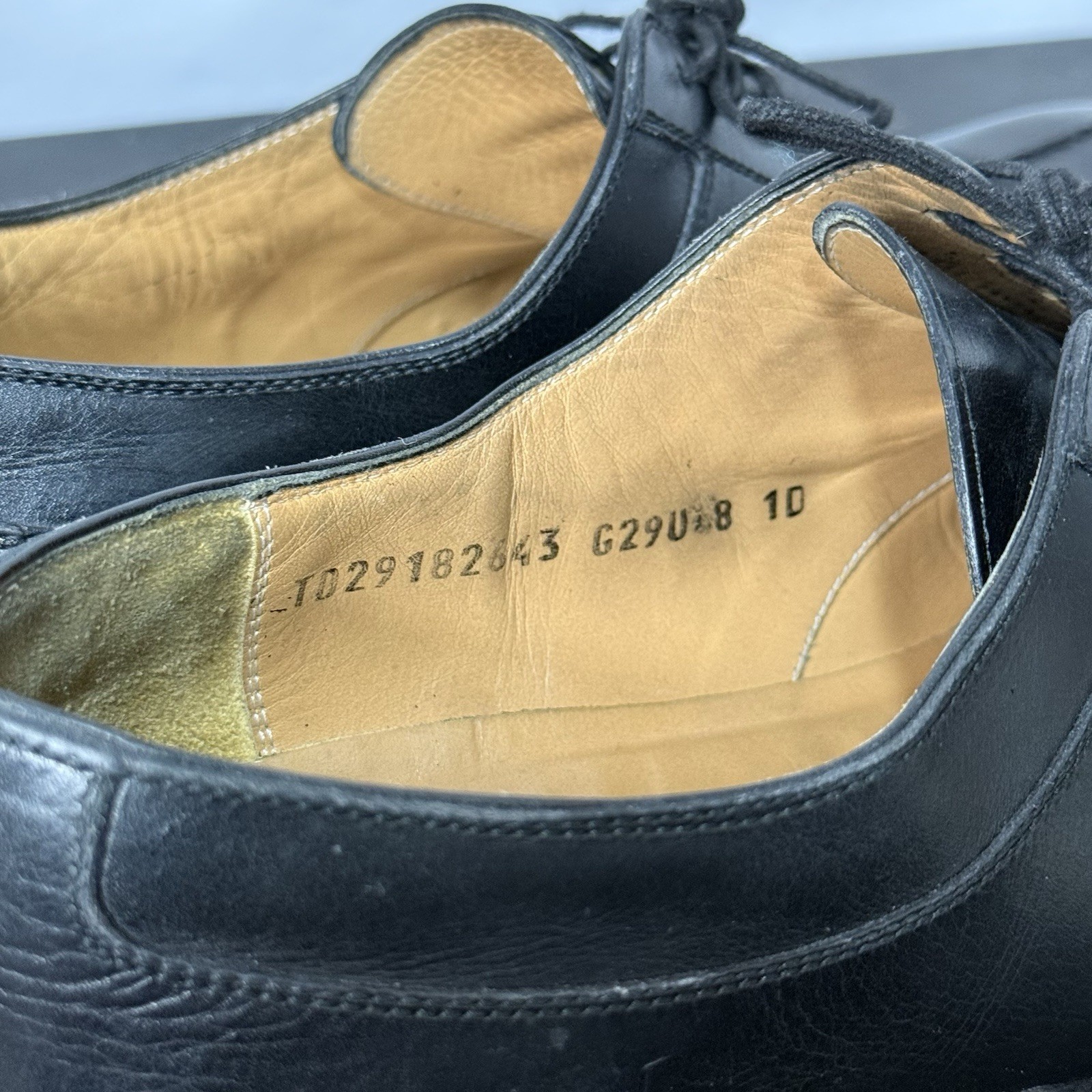 SAOLA Scarpa uomo Salvatore Ferragamo nera punta spaccata pelle suola gommus vintage taglia 10