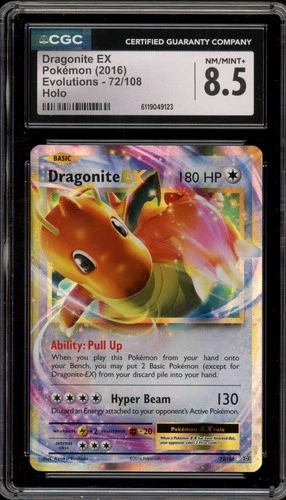 Pokemon Dragonite EX XY Evolutions Holo Rare #72 CGC 8.5