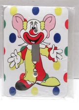 RARE! Vintage Circus Big Ear Clown DOTS METAL Light Switch Cover Wall Plate NEW