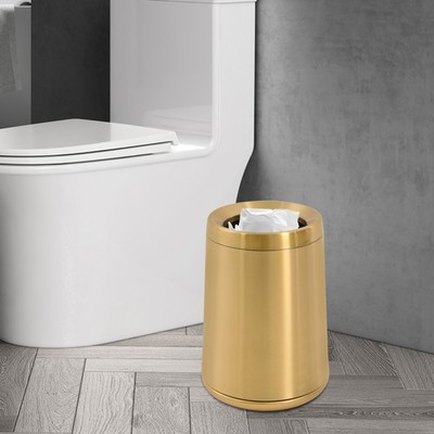 Bathroom Trash Can 9.65*13.39in Garbage Can 16L Stainless Steel Garbage Can