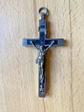 Kruzifix Altes Kreuz Jesuskreuz religiöser Schmuck 10 cm Metall  Holz Vintage
