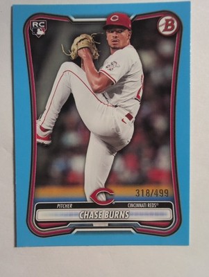 2026 Bowman Chase Burns Sky Blue /499 #3 RC Cincinnati Reds Superstar Pitcher!