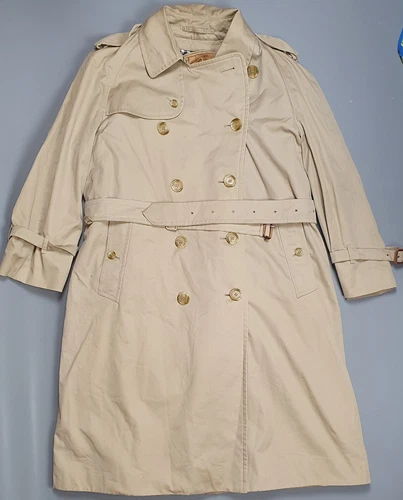 Burberry Kensington trench coat uomo beige con cintura Mac taglia UK media 48 corto