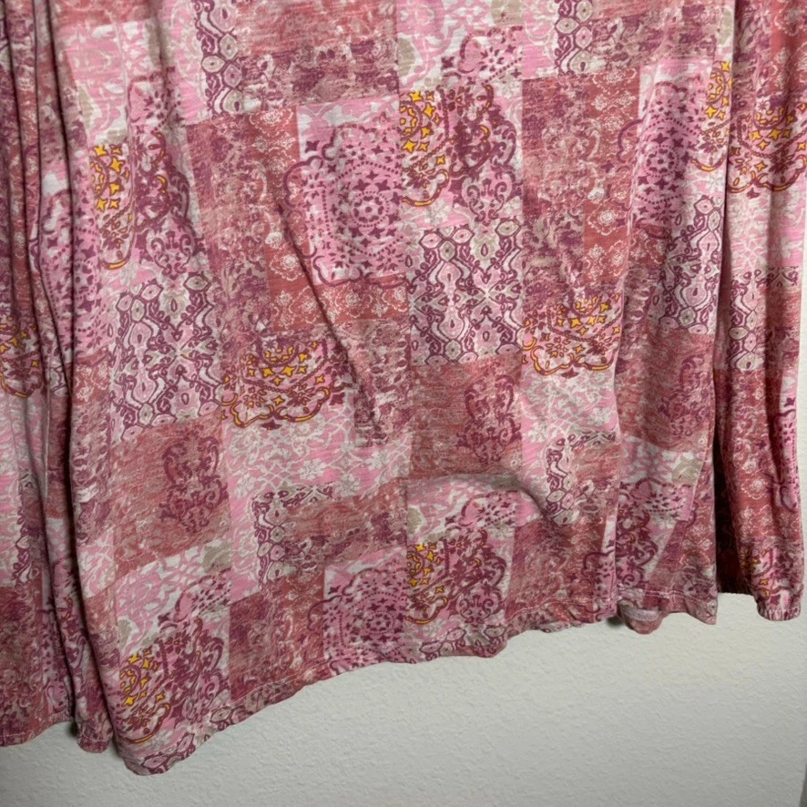 Blusa para mujer Jason Maxwell XL cuello en V manga larga estampada camisa informal Foto 4 de 4