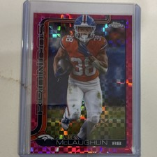 Topps Chrome Pink Checkerboard Jaleel McLaughlin Denver Broncos Card #90