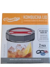 Masontops Kombucha Lids *2pack* Grey, Homemade Kombucha Brewing Lids