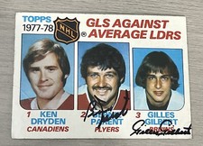 BERNIE PARENT & GILLES GILBERT 1978-79 TOPPS LEADERS SIGNED AUTOGRAPHED CARD