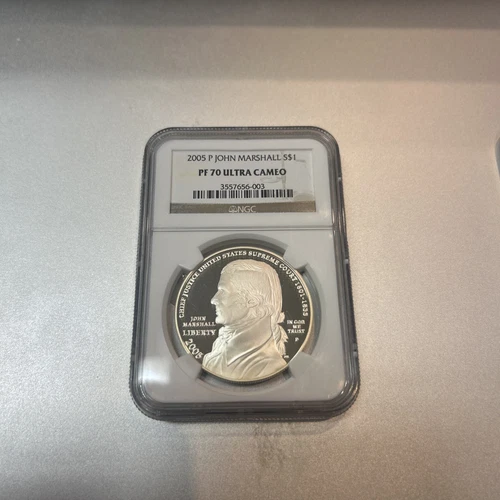2005 P John Marshall Commemorative Proof Silver Dollar NGC PF70 UCAM