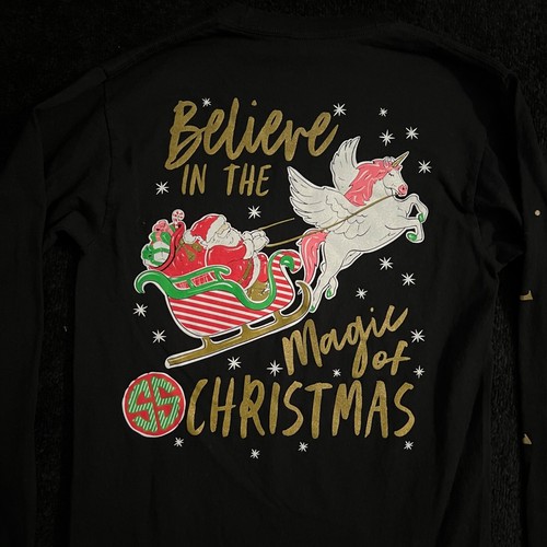 Simply Southern Shirt Womens Small Black Tee Christmas Santa Holiday Party Fun - Picture 10 of 10