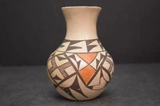 Native American Pottery Acoma Indian Antique Hand Painted Vase Jug Pot VTG 5"