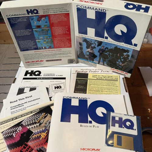 Microplay Command HQ PC Game 1990 IBM 3.5” Floppy Vintage CIB 1st Ed ...