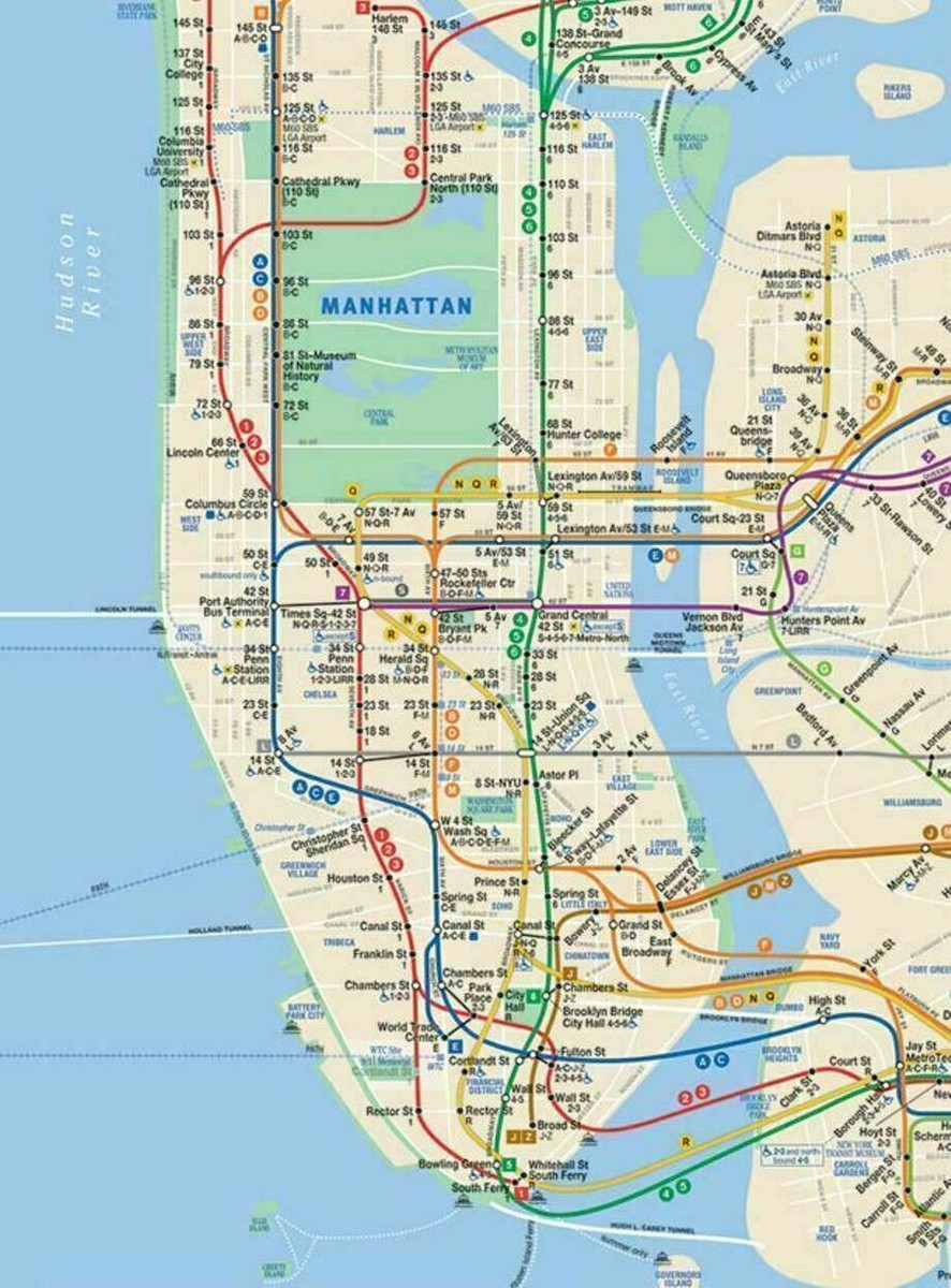 MTA New York City Subway Train Map + Free Train Station