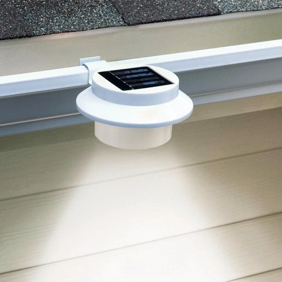 8 Pack Waterproof Solar Powered LED Outdoor Gutter Lights with Brackets - Image 2 of 4